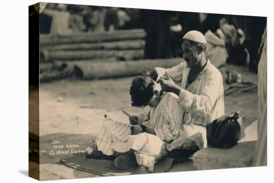 A Street Barber, Cairo, Egypt, 1936-null-Stretched Canvas