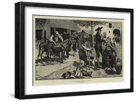 A Street-Barber, Spain-Charles Stanley Reinhart-Framed Giclee Print