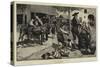 A Street-Barber, Spain-Charles Stanley Reinhart-Stretched Canvas