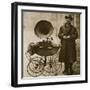 A Street Hawker Entertains with a Gramophone, Transported in a Pram-null-Framed Giclee Print