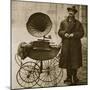 A Street Hawker Entertains with a Gramophone, Transported in a Pram-null-Mounted Giclee Print