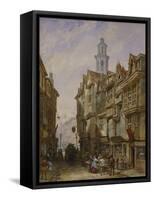 A Street in a Country Town-Louise J. Rayner-Framed Stretched Canvas