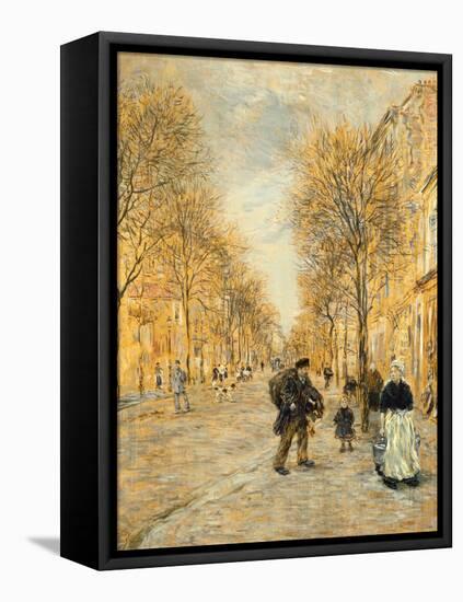 A Street in Asnieres-Jean Francois Raffaelli-Framed Stretched Canvas