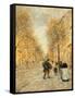 A Street in Asnieres-Jean Francois Raffaelli-Framed Stretched Canvas