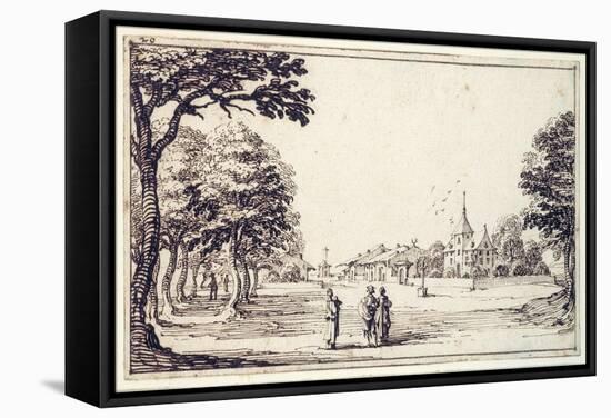 A Street in Bainville-Sur-Madon, with Callot's House-Jacques Callot-Framed Stretched Canvas