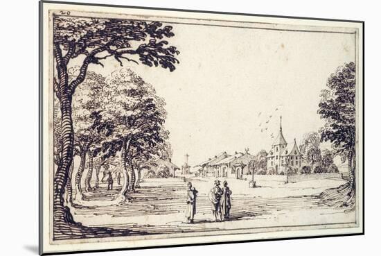 A Street in Bainville-Sur-Madon, with Callot's House-Jacques Callot-Mounted Giclee Print