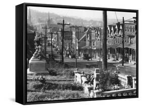 A street in Bethlehem, Pennsylvania, 1935-Walker Evans-Framed Stretched Canvas