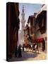 A Street in Cairo-Jean Leon Gerome-Stretched Canvas