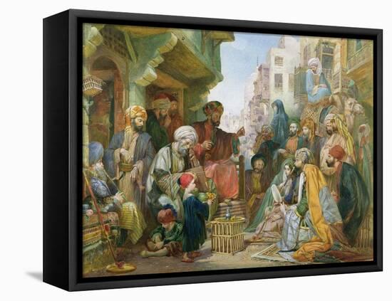 A Street in Cairo-John Frederick Lewis-Framed Stretched Canvas