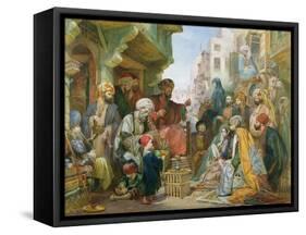 A Street in Cairo-John Frederick Lewis-Framed Stretched Canvas