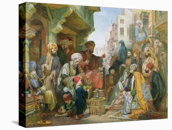 A Street in Cairo-John Frederick Lewis-Stretched Canvas