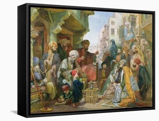 A Street in Cairo-John Frederick Lewis-Framed Stretched Canvas