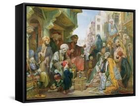 A Street in Cairo-John Frederick Lewis-Framed Stretched Canvas