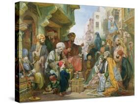 A Street in Cairo-John Frederick Lewis-Stretched Canvas