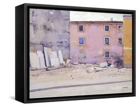 A Street in Carrara-Henry Bishop-Framed Stretched Canvas