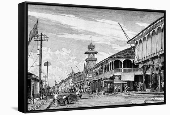 A Street in Guayaquil, Ecuador, 1895-null-Framed Stretched Canvas