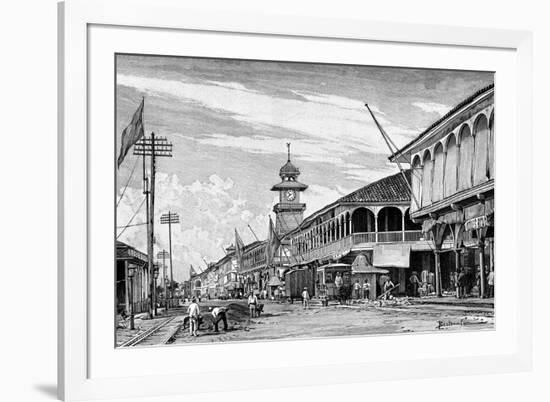 A Street in Guayaquil, Ecuador, 1895-null-Framed Giclee Print