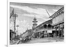 A Street in Guayaquil, Ecuador, 1895-null-Framed Giclee Print