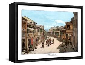 A Street in Hong Kong, 1900-null-Framed Stretched Canvas