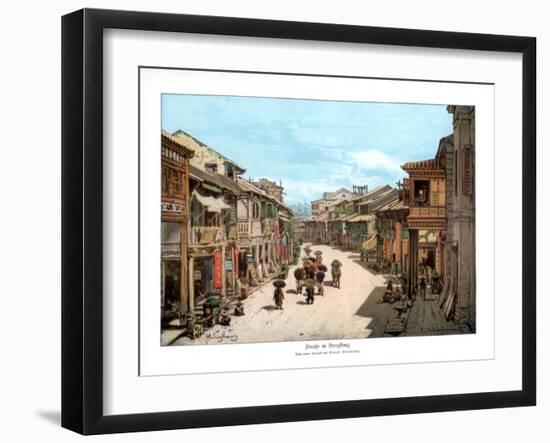 A Street in Hong Kong, 1900-null-Framed Giclee Print