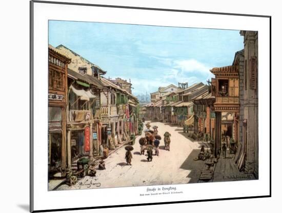 A Street in Hong Kong, 1900-null-Mounted Giclee Print