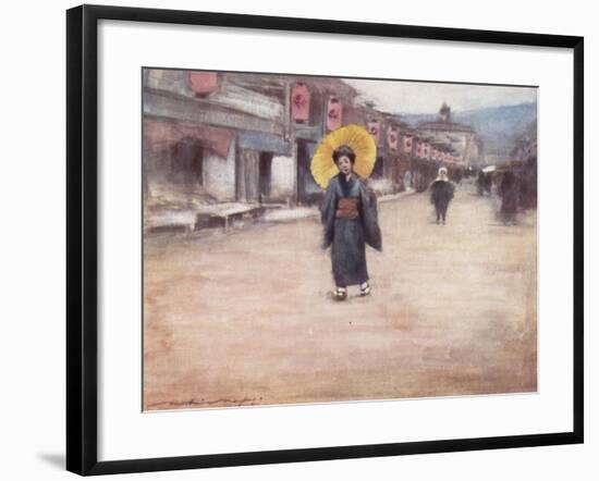 A Street in Kioto-Mortimer Ludington Menpes-Framed Giclee Print