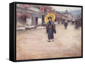 A Street in Kioto-Mortimer Ludington Menpes-Framed Stretched Canvas