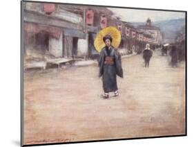 A Street in Kioto-Mortimer Ludington Menpes-Mounted Giclee Print