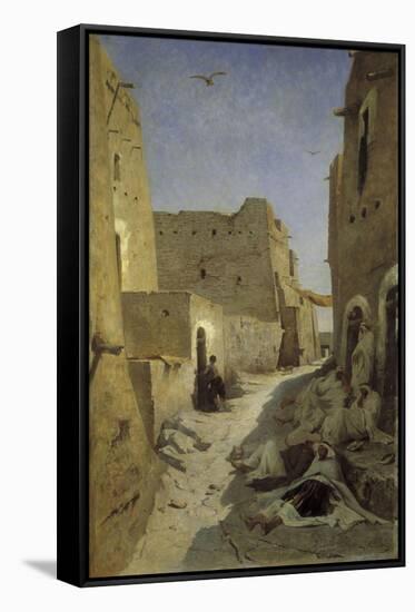 A Street in Laghouat-Eugene Fromentin-Framed Stretched Canvas