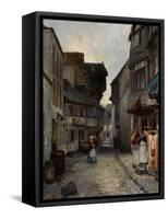 A Street in Landerneau, 1851-Johan Barthold Jongkind-Framed Stretched Canvas