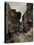 A Street in Landerneau, 1851-Johan Barthold Jongkind-Stretched Canvas