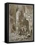 A Street in London During the Great Plague-English School-Framed Stretched Canvas