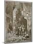 A Street in London During the Great Plague-English School-Mounted Giclee Print
