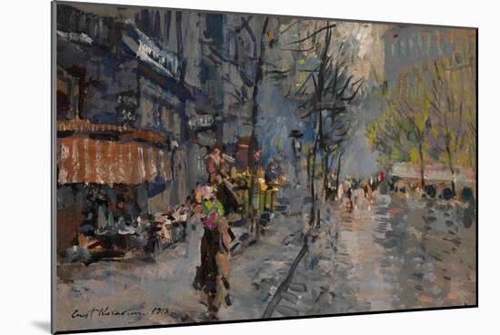 A Street in Paris, 1918-Konstantin Alexeyevich Korovin-Mounted Giclee Print