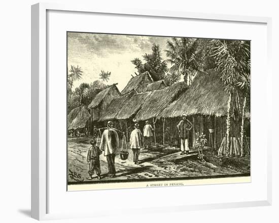 A Street in Penang-null-Framed Giclee Print