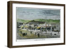 A Street in Salt Lake City, Utah, USA, C1880-null-Framed Giclee Print