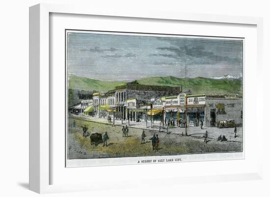 A Street in Salt Lake City, Utah, USA, C1880-null-Framed Giclee Print