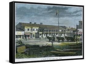 A Street in Salt Lake City, Utah, USA, C1880-null-Framed Stretched Canvas