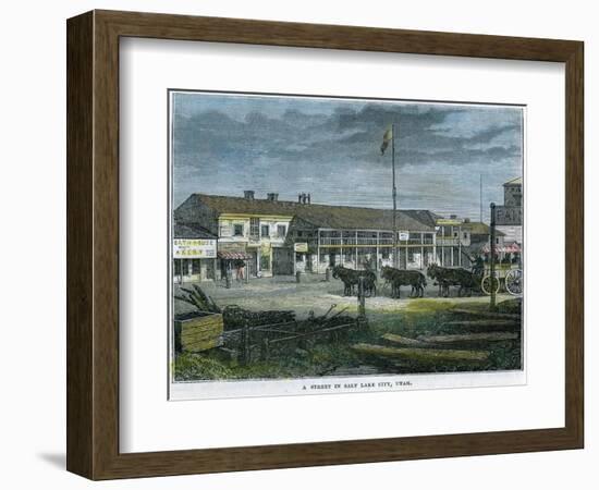 A Street in Salt Lake City, Utah, USA, C1880-null-Framed Giclee Print