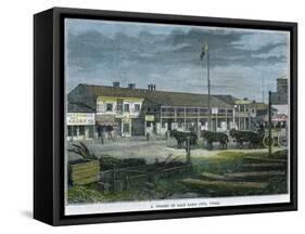 A Street in Salt Lake City, Utah, USA, C1880-null-Framed Stretched Canvas