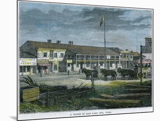 A Street in Salt Lake City, Utah, USA, C1880-null-Mounted Giclee Print