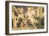 A Street in Seville, Sketch for the Stage Set for Bizet's Opera 'Carmen', 1906-Aleksandr Jakovlevic Golovin-Framed Giclee Print