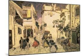 A Street in Seville, Sketch for the Stage Set for Bizet's Opera 'Carmen', 1906-Aleksandr Jakovlevic Golovin-Mounted Giclee Print