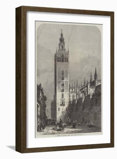 A Street in Seville, Spain, the Giralda-Samuel Read-Framed Giclee Print