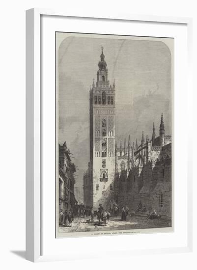 A Street in Seville, Spain, the Giralda-Samuel Read-Framed Giclee Print