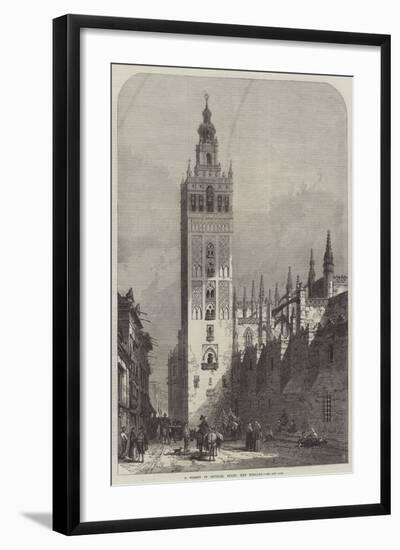 A Street in Seville, Spain, the Giralda-Samuel Read-Framed Giclee Print