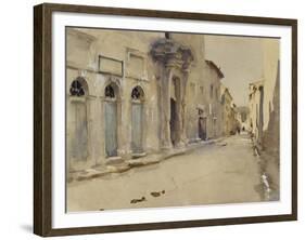 A Street in Spain (Watercolour over Graphite with Touches of Bodycolour)-John Singer Sargent-Framed Giclee Print