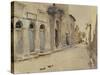 A Street in Spain (Watercolour over Graphite with Touches of Bodycolour)-John Singer Sargent-Stretched Canvas