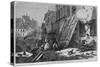 A Street in Strasbourg during the Bombardment. See Page 731.-null-Stretched Canvas