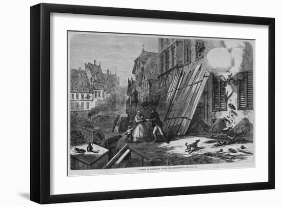 A Street in Strasbourg during the Bombardment. See Page 731.-null-Framed Giclee Print